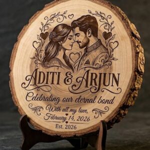 Rustic Wood Slice Photo Plaque (5-6")