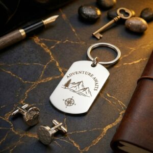 Premium Anodized/Stainless Steel Metal Dog Tag Keychain