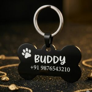 Signature Black Acrylic Pet ID Tag